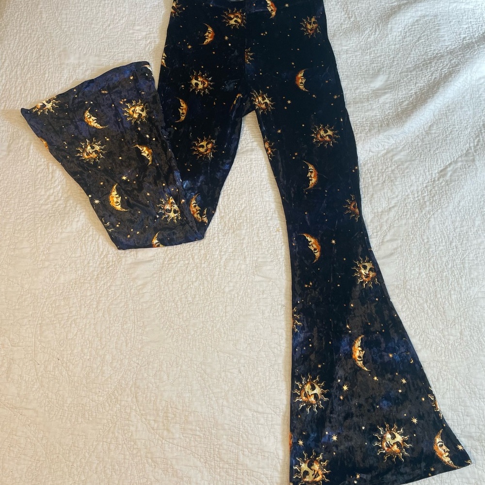 Bear Dance Black and Gold Celestial Flare Pants